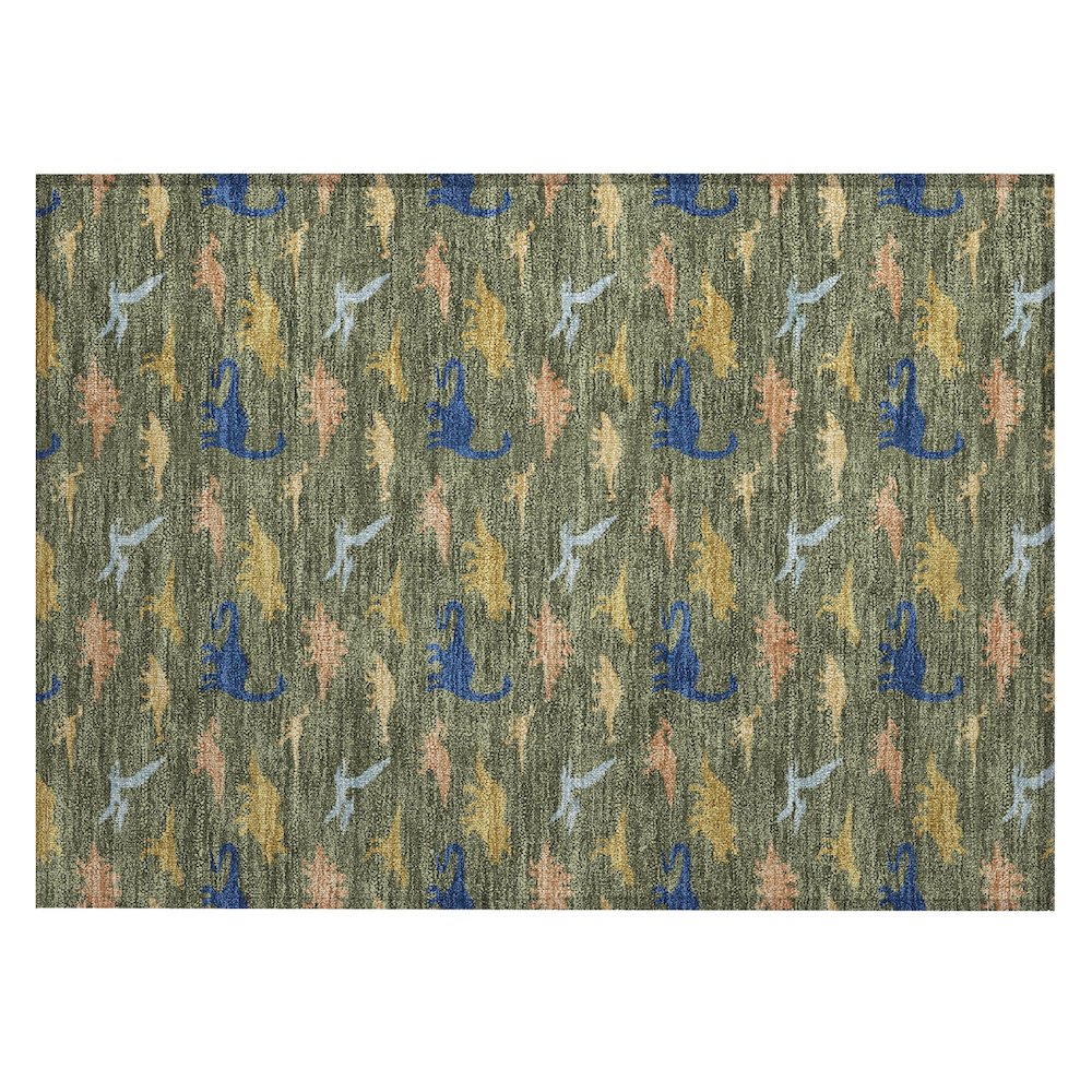 Machine Washable Indoor/Outdoor Chantille ACN2622 Green 1'8" x 2'6" Rug. Picture 1