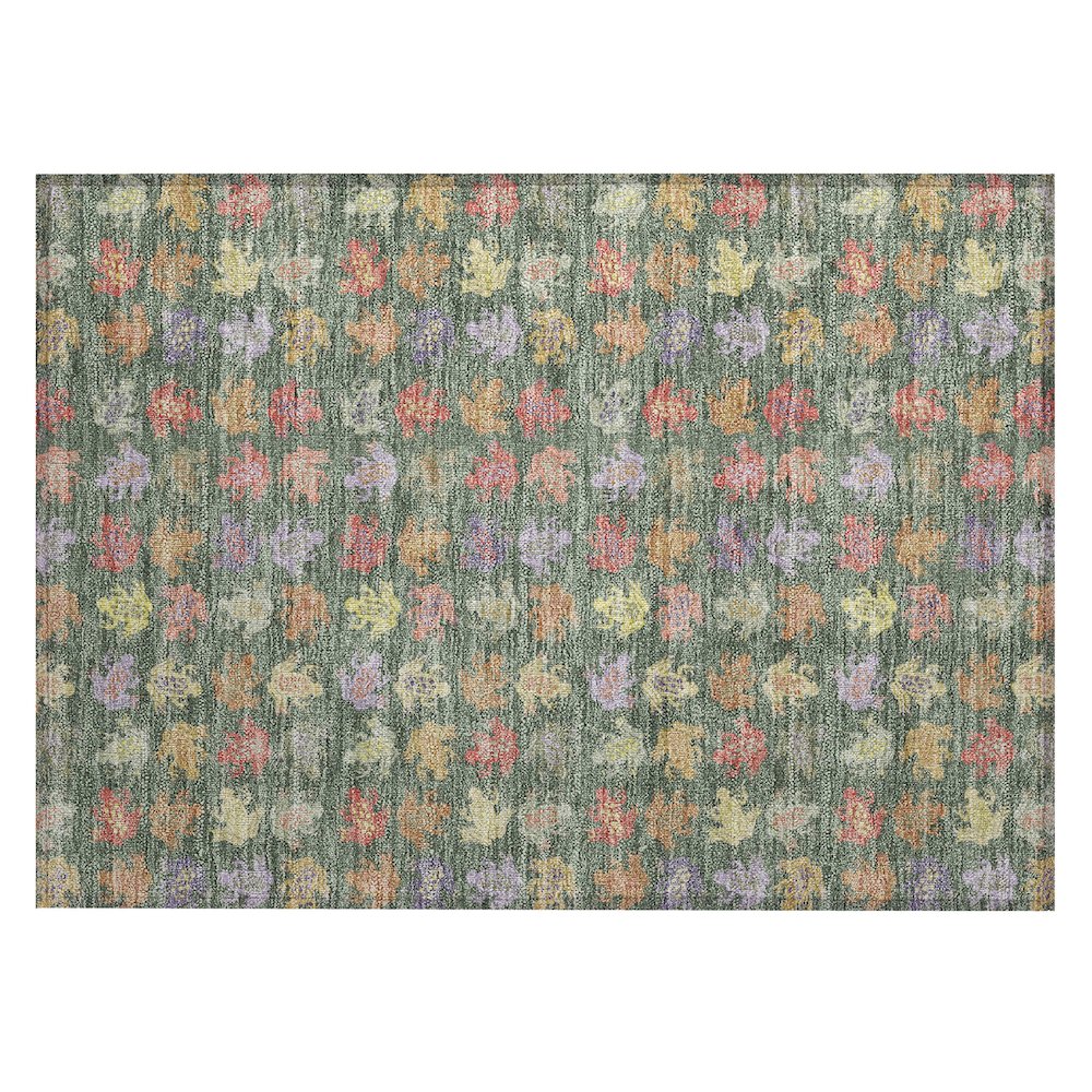 Machine Washable Indoor/Outdoor Chantille ACN2623 Green 1'8" x 2'6" Rug. Picture 1
