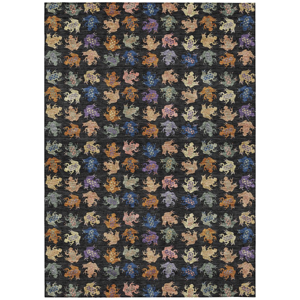 Machine Washable Indoor/Outdoor Chantille ACN2623 Black 2'6" x 3'10" Rug. Picture 1