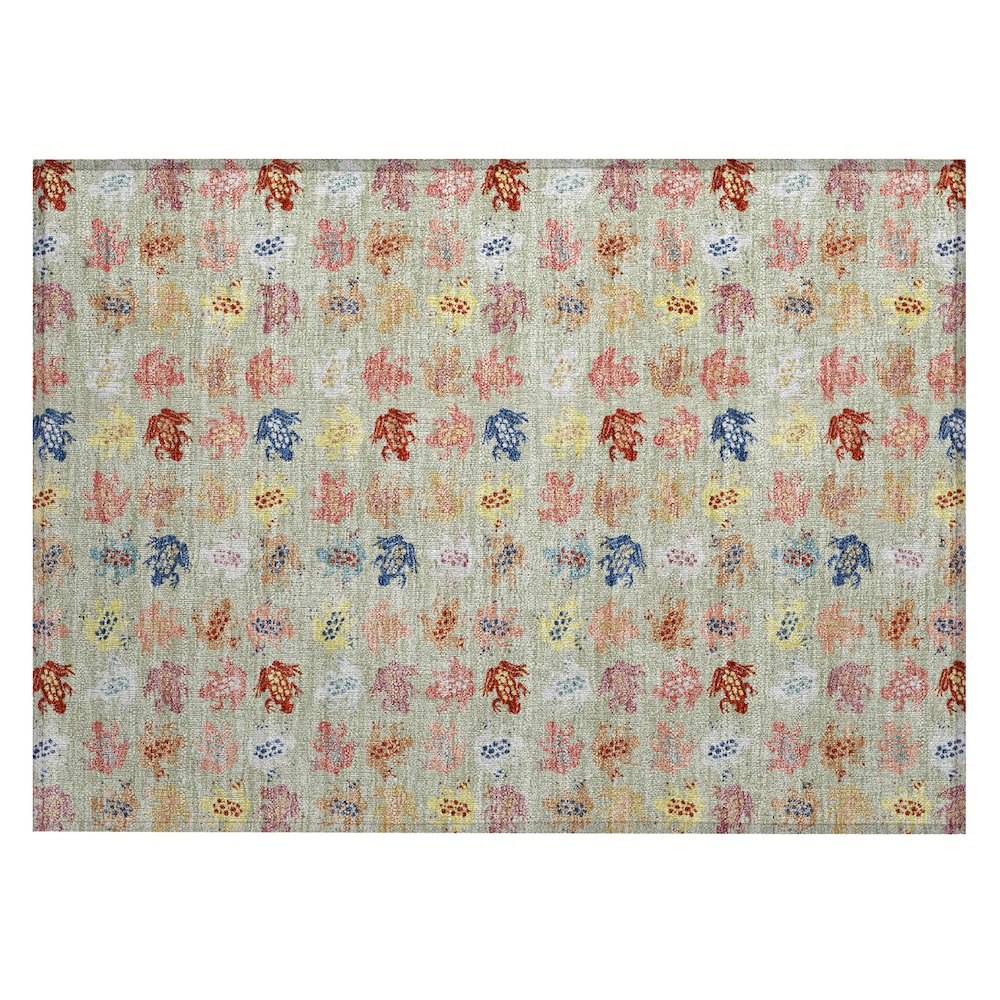 Machine Washable Indoor/Outdoor Chantille ACN2623 Green 1'8" x 2'6" Rug. Picture 1