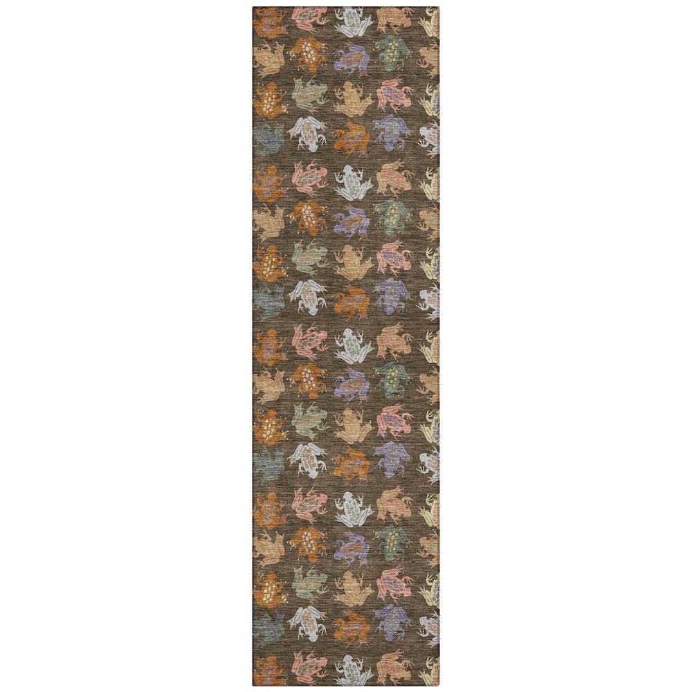 Machine Washable Indoor/Outdoor Chantille ACN2623 Brown 2'3" x 7'6" Runner Rug. Picture 1