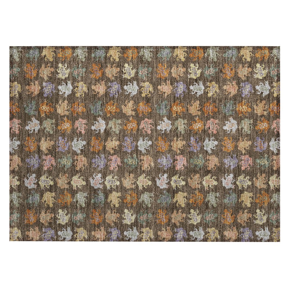 Machine Washable Indoor/Outdoor Chantille ACN2623 Brown 1'8" x 2'6" Rug. Picture 1