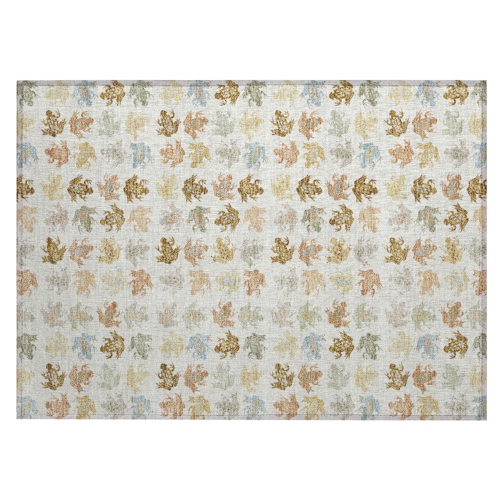 Machine Washable Indoor/Outdoor Chantille ACN2623 Ivory 1'8" x 2'6" Rug. Picture 1