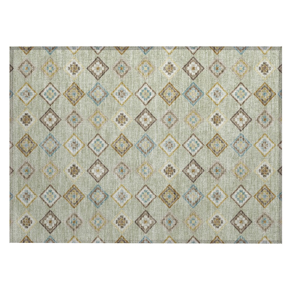 Machine Washable Indoor/Outdoor Chantille ACN2624 Green 1'8" x 2'6" Rug. Picture 1
