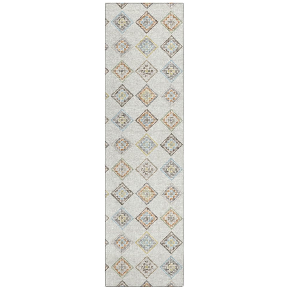 Machine Washable Indoor/Outdoor Chantille ACN2624 Ivory 2'3" x 7'6" Runner Rug. Picture 1