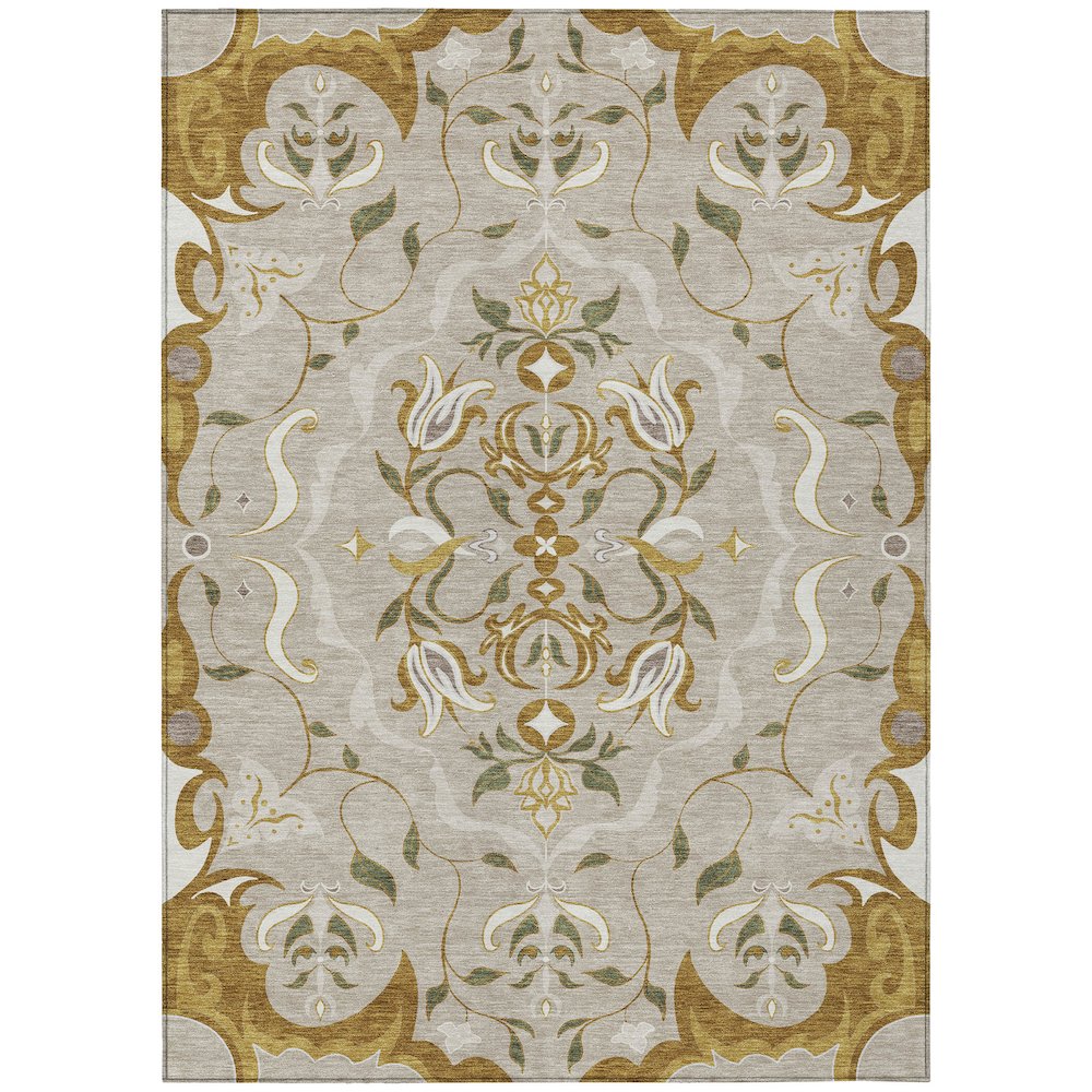 Machine Washable Indoor/Outdoor Chantille ACN2625 Brown 2'6" x 3'10" Rug. Picture 1