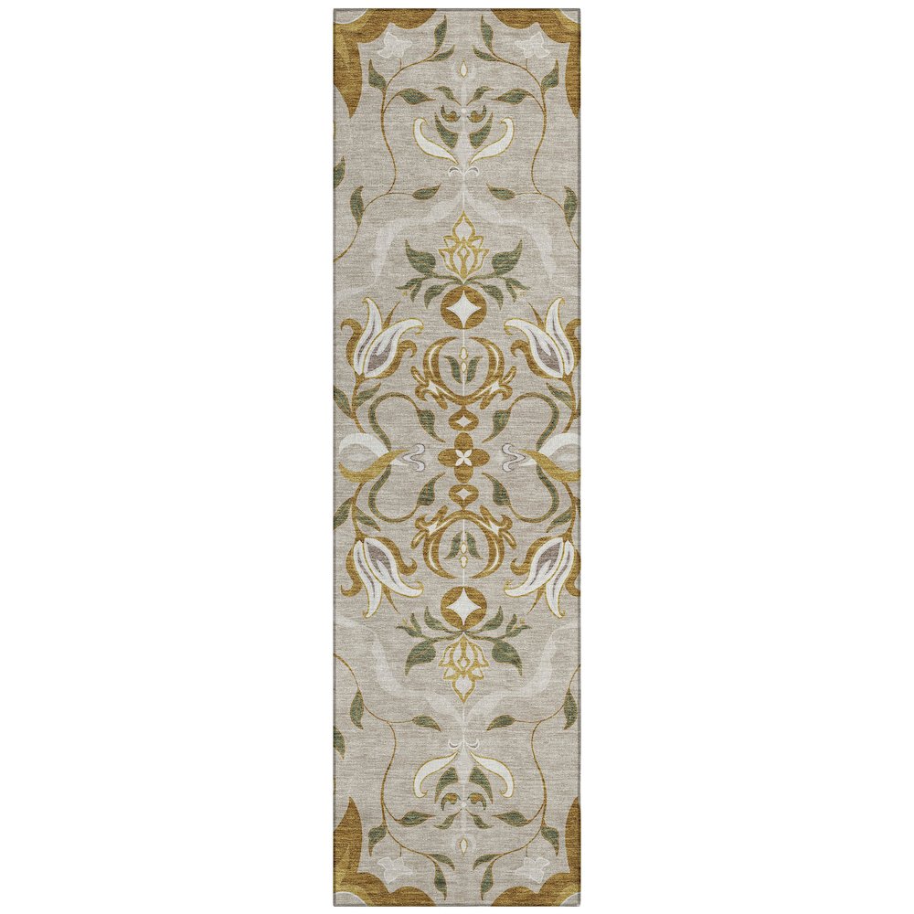 Machine Washable Indoor/Outdoor Chantille ACN2625 Brown 2'3" x 7'6" Runner Rug. Picture 1
