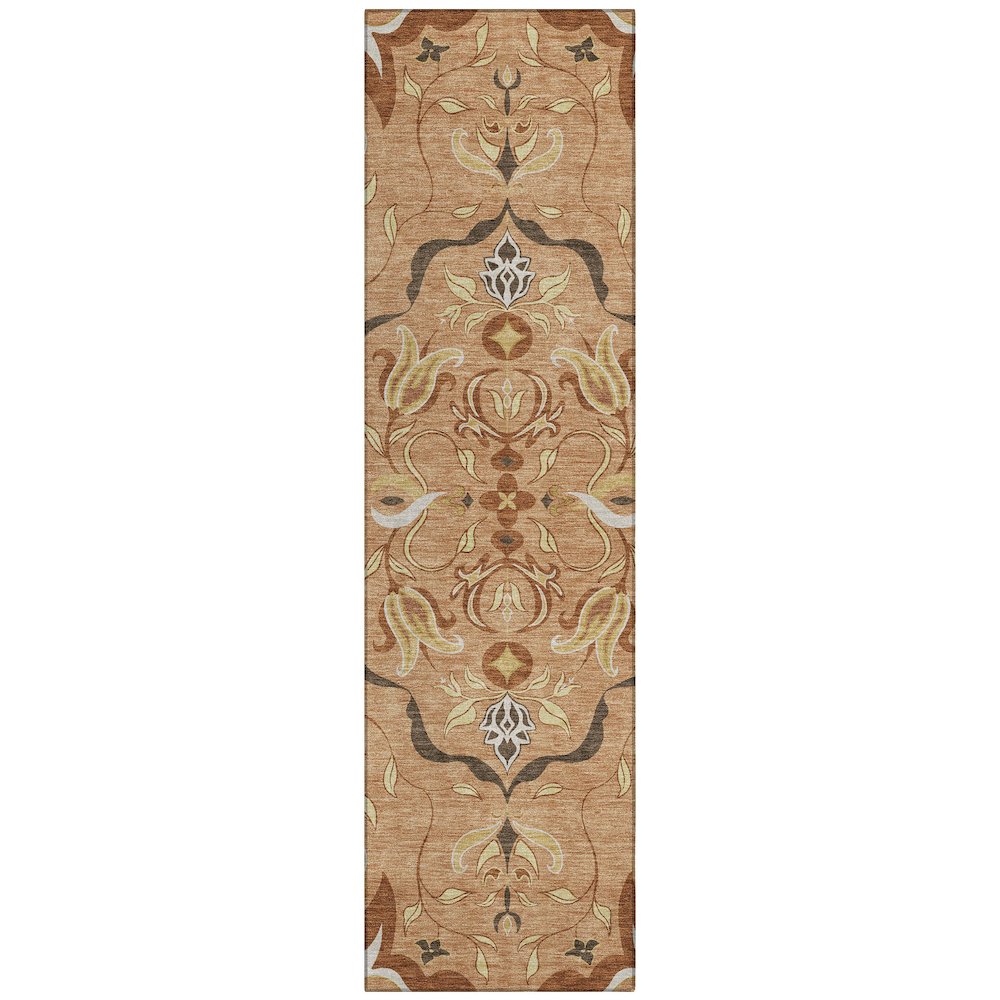 Machine Washable Indoor/Outdoor Chantille ACN2625 Orange 2'3" x 7'6" Runner Rug. Picture 1