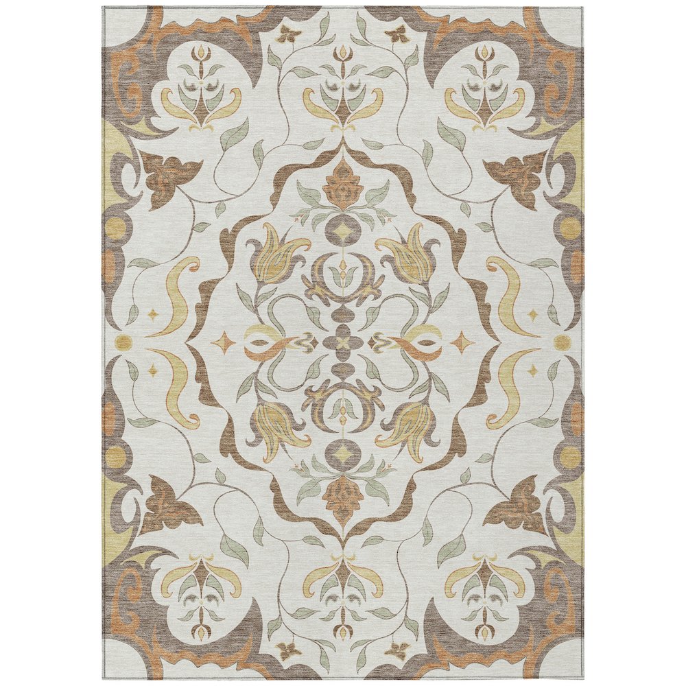 Machine Washable Indoor/Outdoor Chantille ACN2625 Ivory 2'6" x 3'10" Rug. Picture 1
