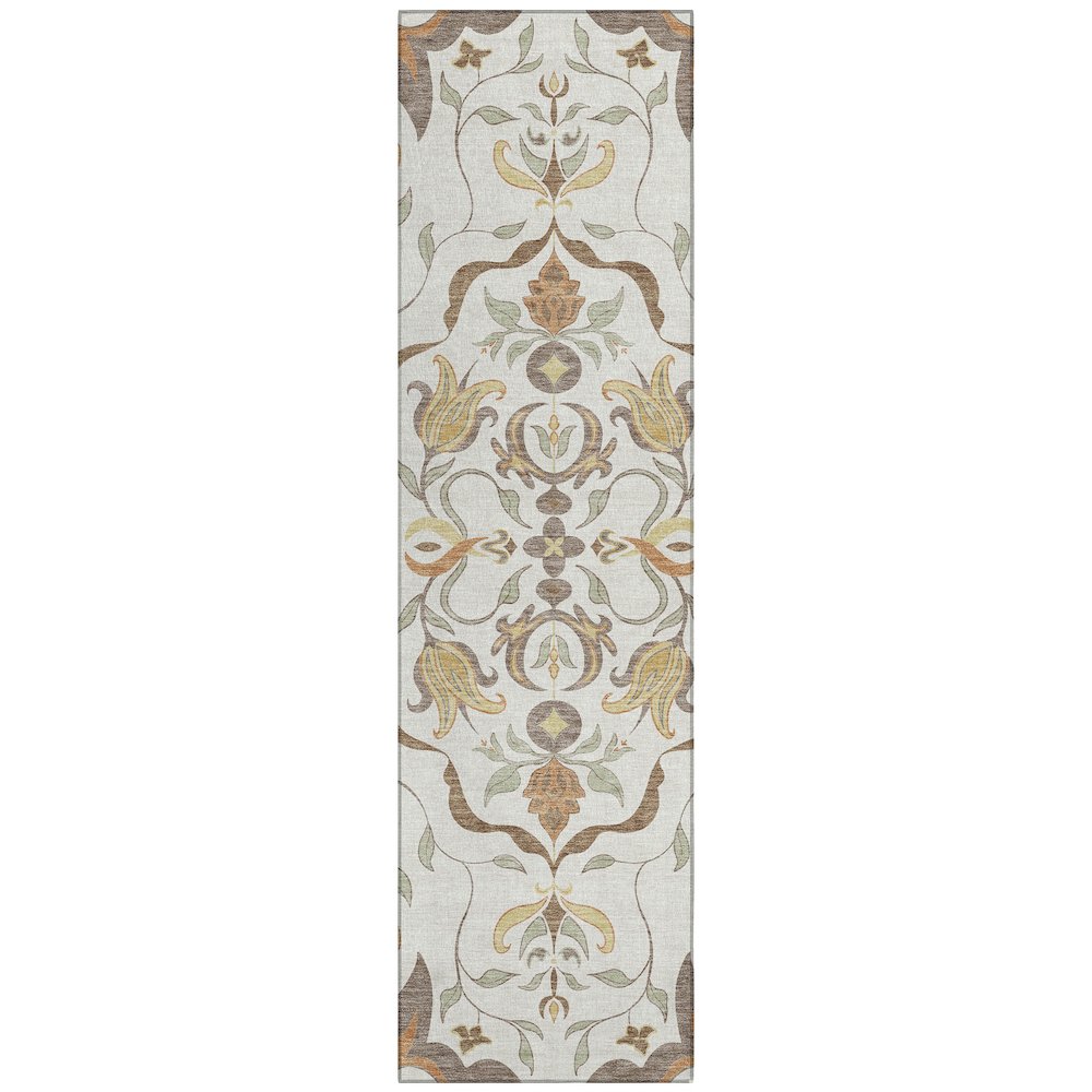 Machine Washable Indoor/Outdoor Chantille ACN2625 Ivory 2'3" x 7'6" Runner Rug. Picture 1