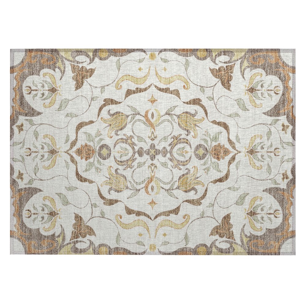 Machine Washable Indoor/Outdoor Chantille ACN2625 Ivory 1'8" x 2'6" Rug. Picture 1