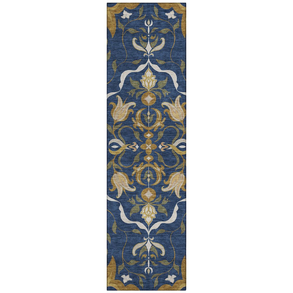 Machine Washable Indoor/Outdoor Chantille ACN2625 Blue 2'3" x 7'6" Runner Rug. Picture 1