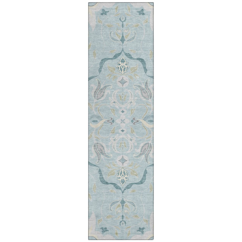 Machine Washable Indoor/Outdoor Chantille ACN2625 Blue 2'3" x 7'6" Runner Rug. Picture 1