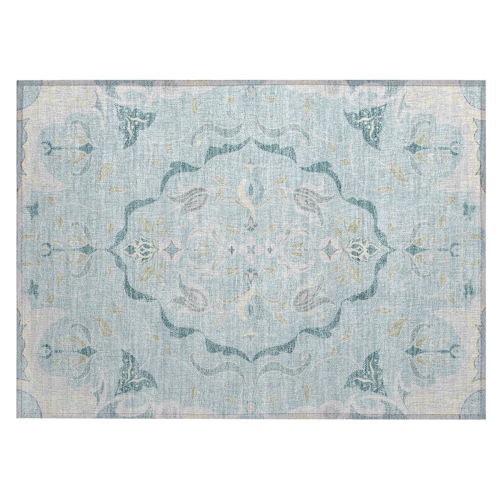 Machine Washable Indoor/Outdoor Chantille ACN2625 Blue 1'8" x 2'6" Rug. Picture 1