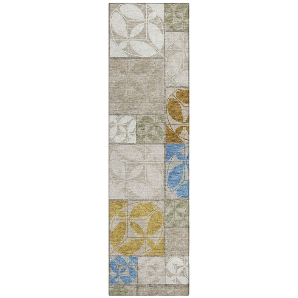 Machine Washable Indoor/Outdoor Chantille ACN2626 Brown 2'3" x 7'6" Runner Rug. Picture 1