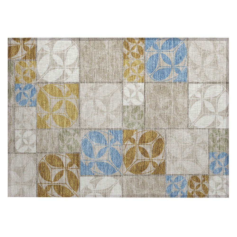 Machine Washable Indoor/Outdoor Chantille ACN2626 Brown 1'8" x 2'6" Rug. Picture 1
