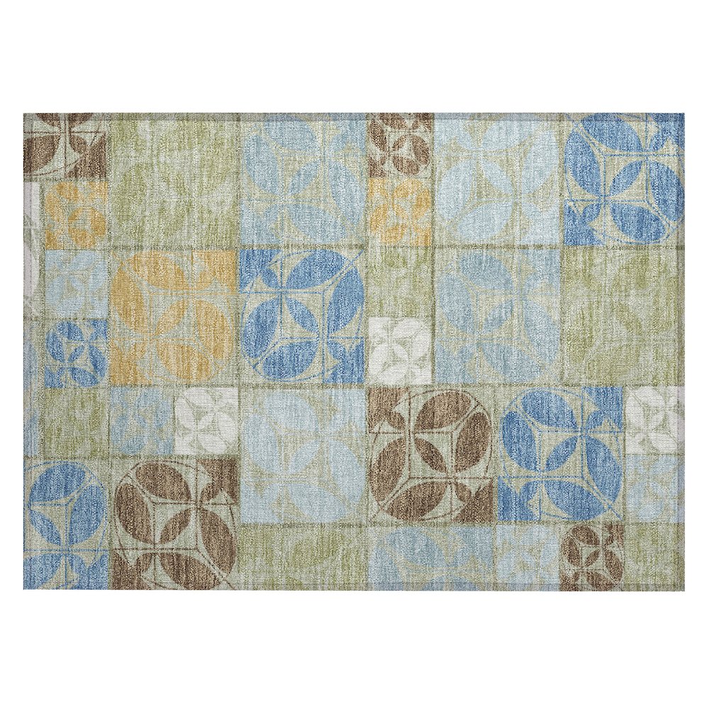 Machine Washable Indoor/Outdoor Chantille ACN2626 Green 1'8" x 2'6" Rug. Picture 1