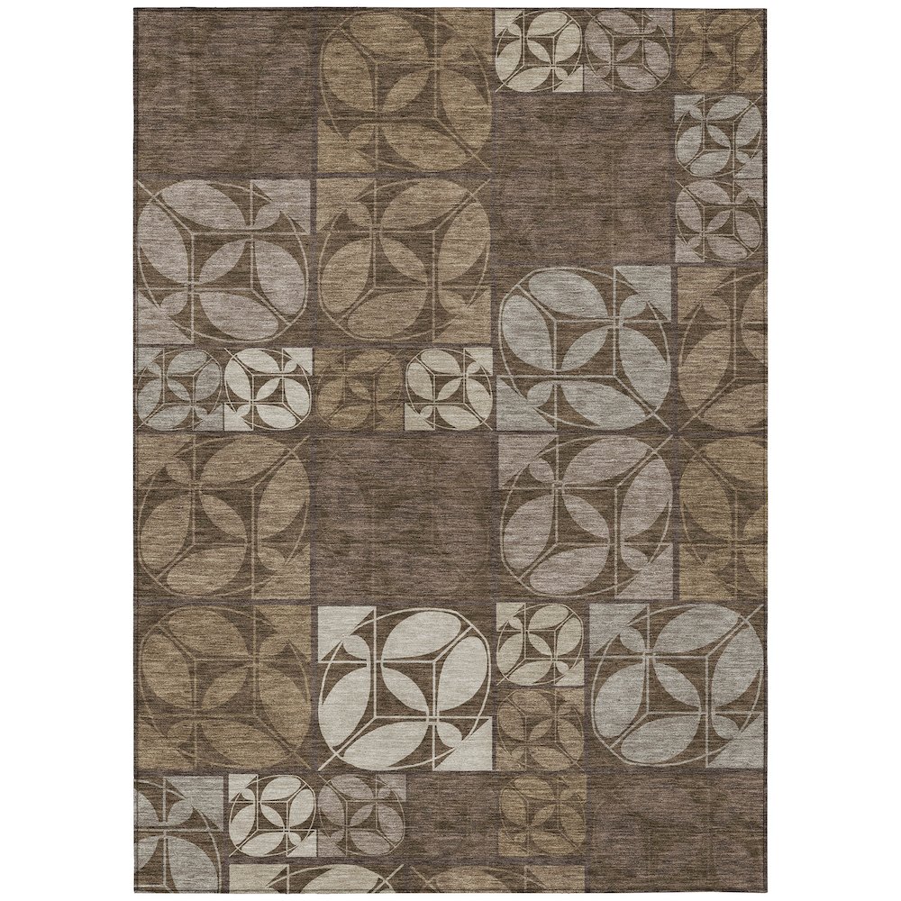 Machine Washable Indoor/Outdoor Chantille ACN2626 Brown 2'6" x 3'10" Rug. Picture 1