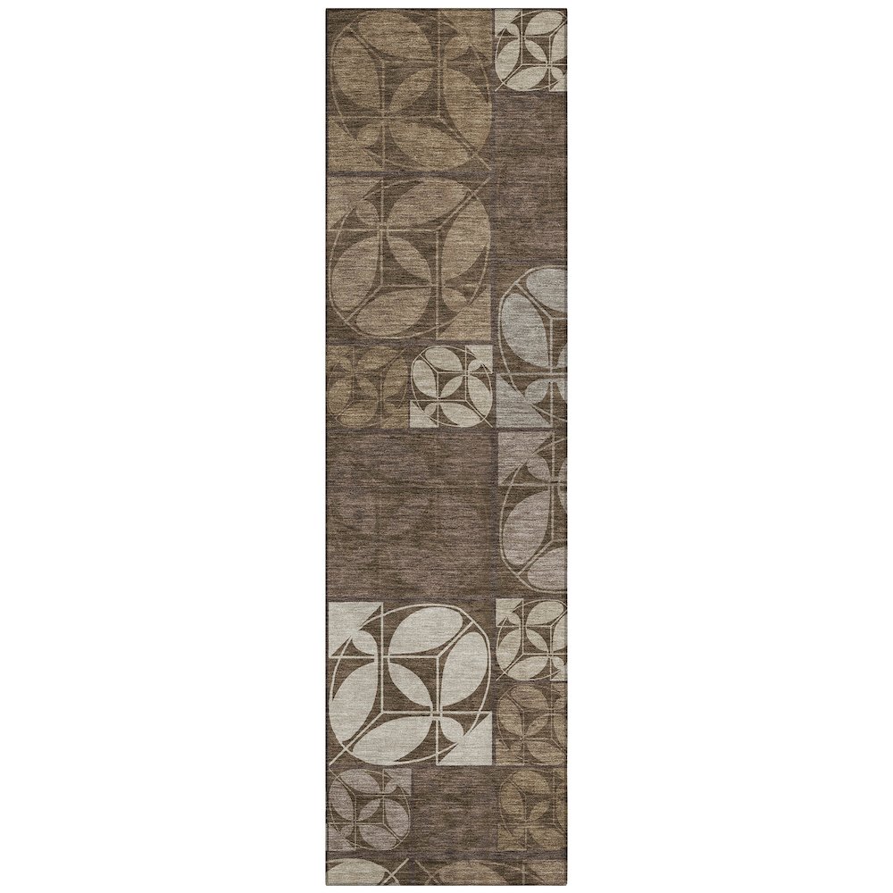 Machine Washable Indoor/Outdoor Chantille ACN2626 Brown 2'3" x 7'6" Runner Rug. Picture 1