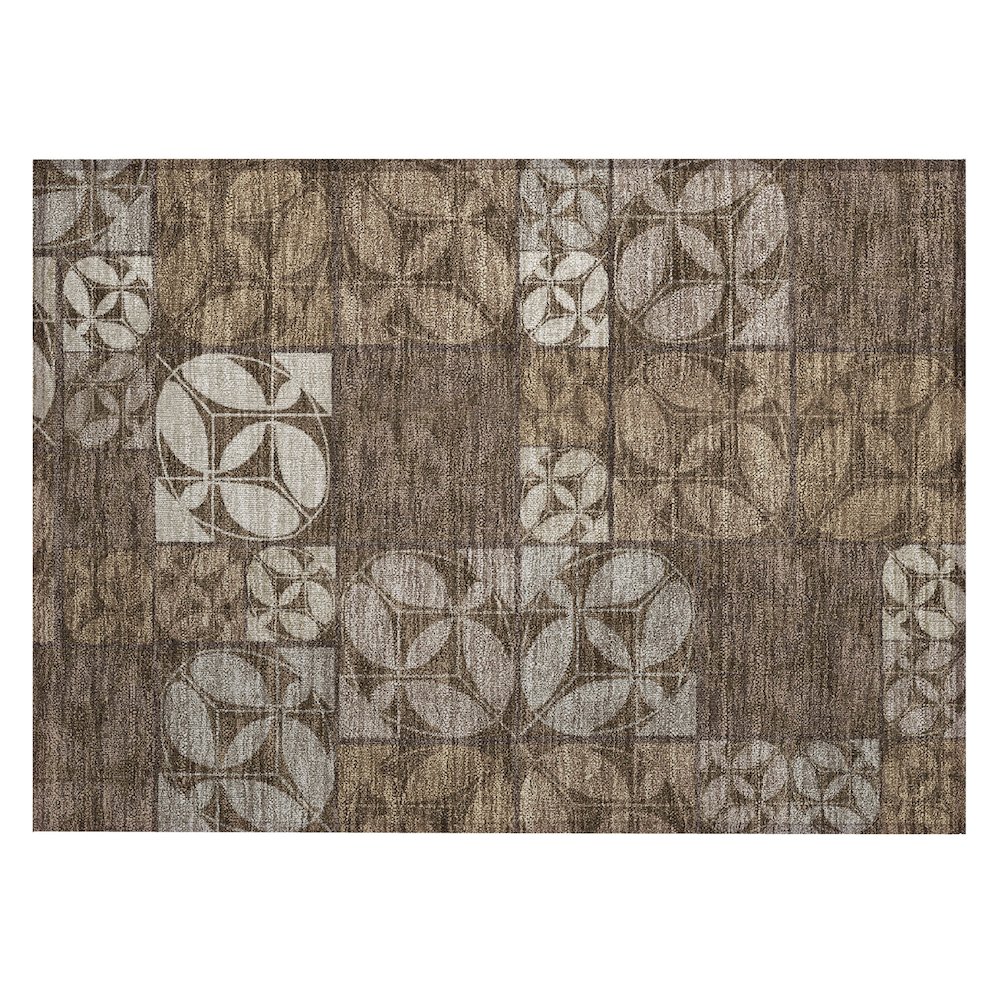 Machine Washable Indoor/Outdoor Chantille ACN2626 Brown 1'8" x 2'6" Rug. Picture 1