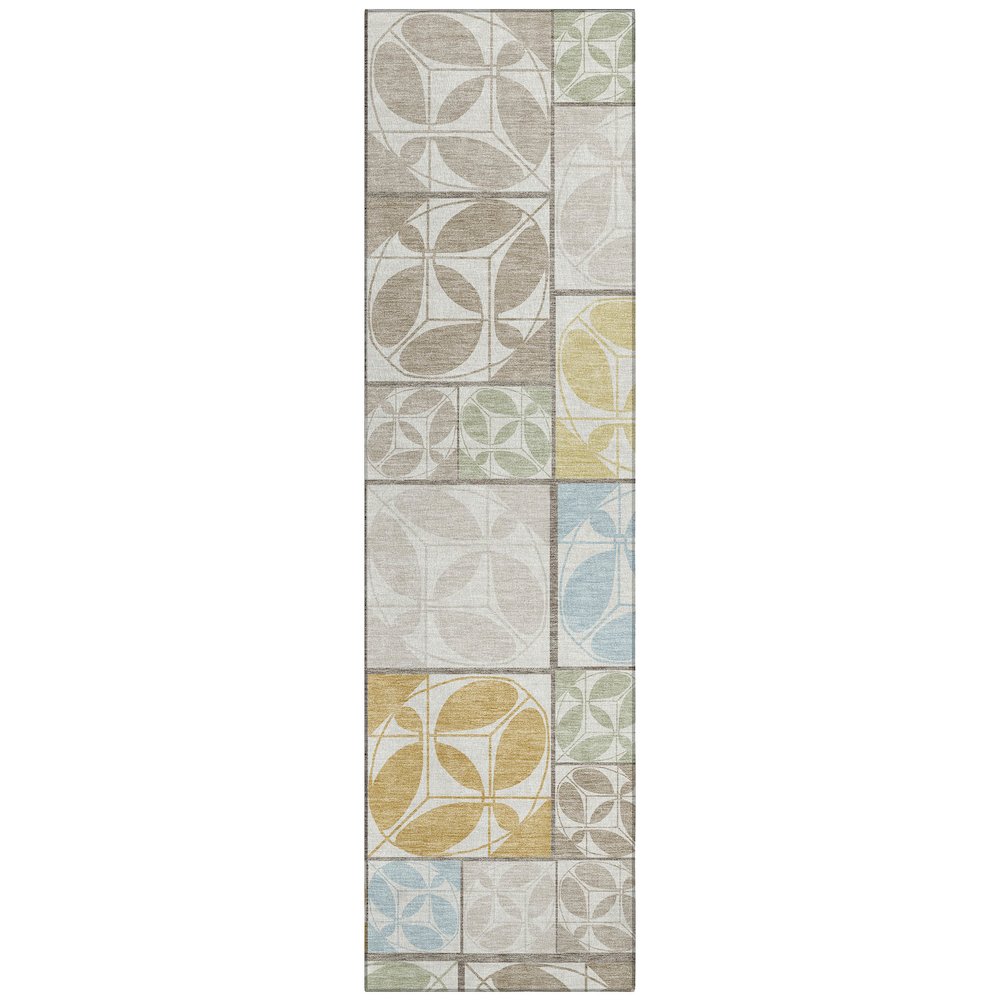 Machine Washable Indoor/Outdoor Chantille ACN2626 Ivory 2'3" x 7'6" Runner Rug. Picture 1