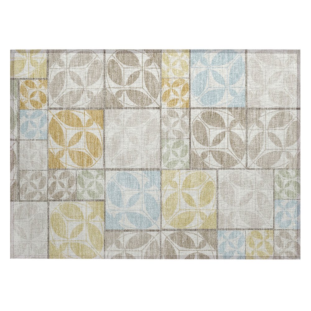 Machine Washable Indoor/Outdoor Chantille ACN2626 Ivory 1'8" x 2'6" Rug. Picture 1
