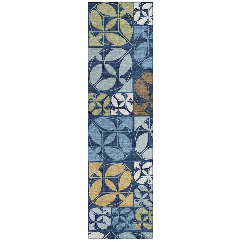 Machine Washable Indoor/Outdoor Chantille ACN2626 Blue 2'3" x 7'6" Runner Rug. Picture 1
