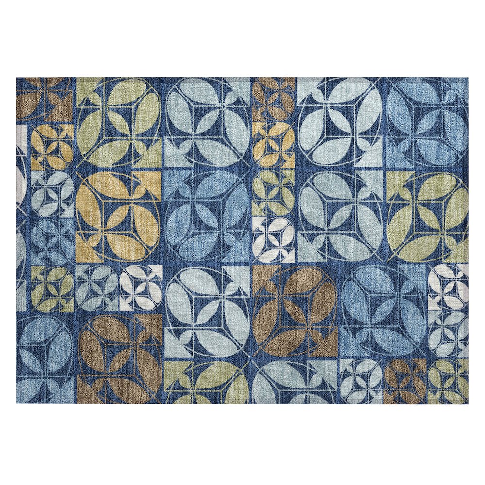 Machine Washable Indoor/Outdoor Chantille ACN2626 Blue 1'8" x 2'6" Rug. Picture 1