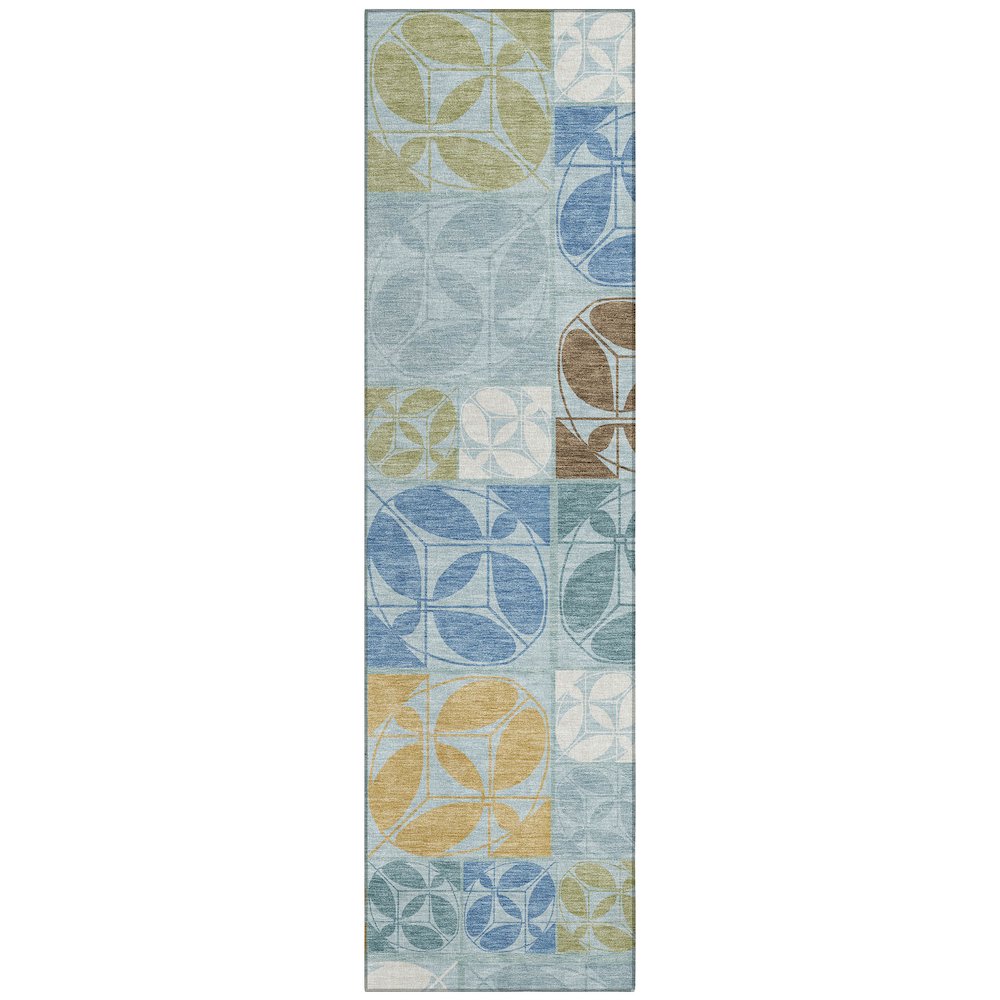 Machine Washable Indoor/Outdoor Chantille ACN2626 Blue 2'3" x 7'6" Runner Rug. Picture 1