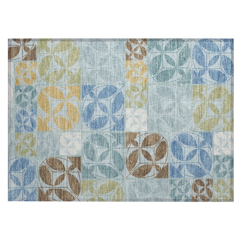 Machine Washable Indoor/Outdoor Chantille ACN2626 Blue 1'8" x 2'6" Rug. Picture 1