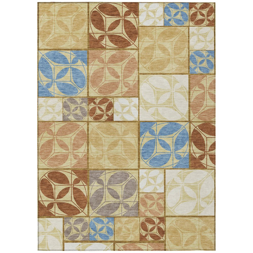 Machine Washable Indoor/Outdoor Chantille ACN2626 Gold 2'6" x 3'10" Rug. Picture 1