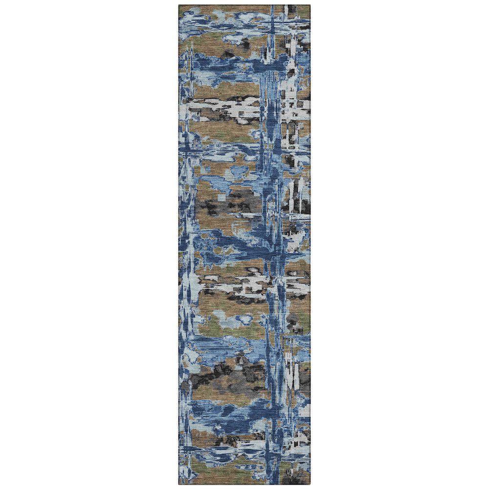 Machine Washable Indoor/Outdoor Chantille ACN2627 Blue 2'3" x 7'6" Runner Rug. Picture 1