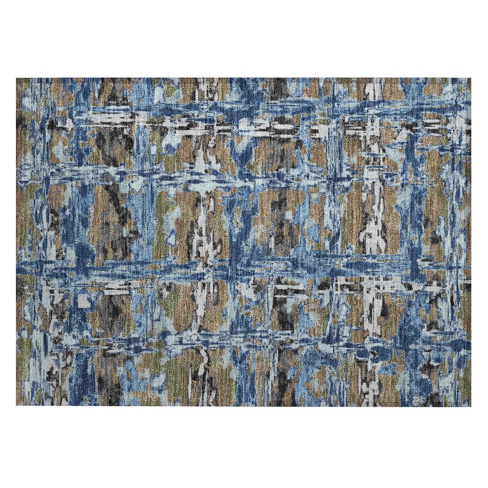 Machine Washable Indoor/Outdoor Chantille ACN2627 Blue 1'8" x 2'6" Rug. Picture 1