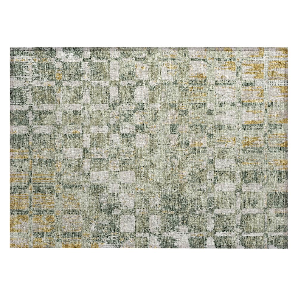 Machine Washable Indoor/Outdoor Chantille ACN2628 Green 1'8" x 2'6" Rug. Picture 1