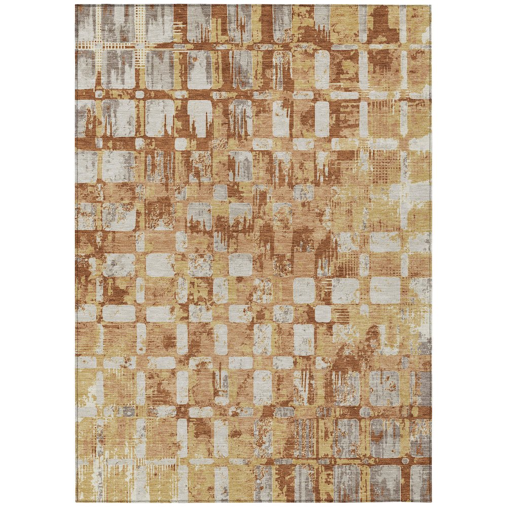 Machine Washable Indoor/Outdoor Chantille ACN2628 Orange 2'6" x 3'10" Rug. Picture 1