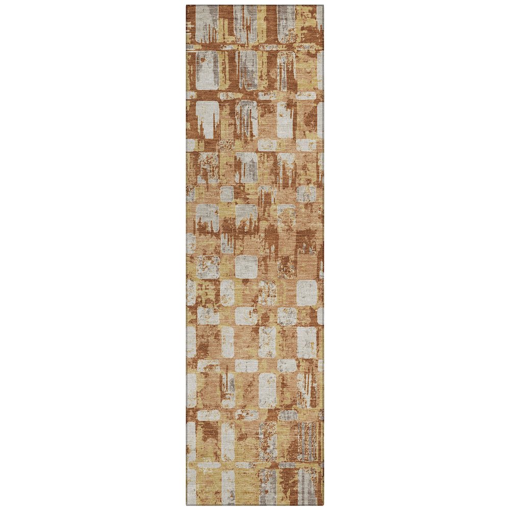 Machine Washable Indoor/Outdoor Chantille ACN2628 Orange 2'3" x 7'6" Runner Rug. Picture 1