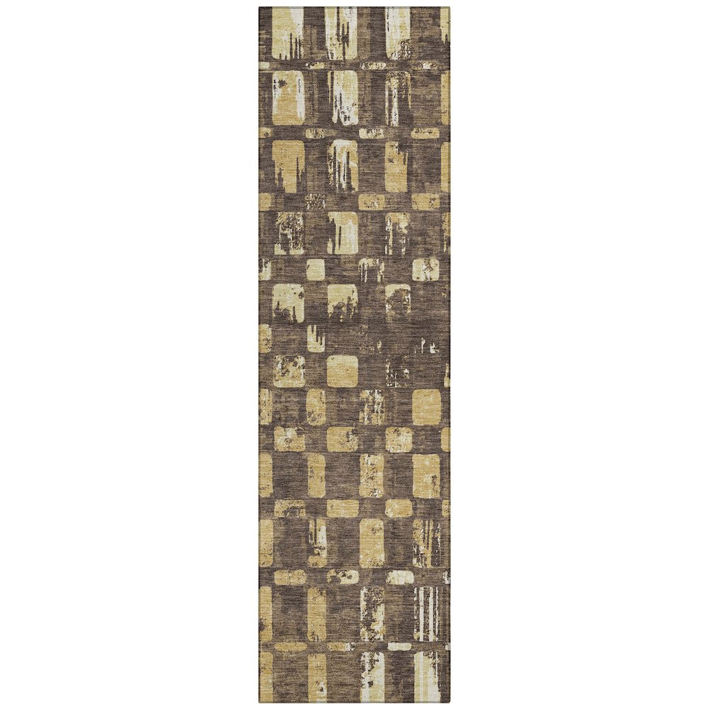 Machine Washable Indoor/Outdoor Chantille ACN2628 Brown 2'3" x 7'6" Runner Rug. Picture 1