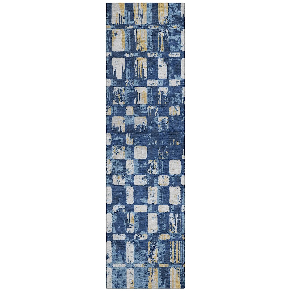 Machine Washable Indoor/Outdoor Chantille ACN2628 Blue 2'3" x 7'6" Runner Rug. Picture 1