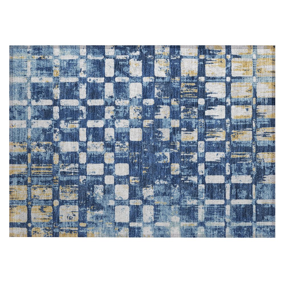 Machine Washable Indoor/Outdoor Chantille ACN2628 Blue 1'8" x 2'6" Rug. Picture 1