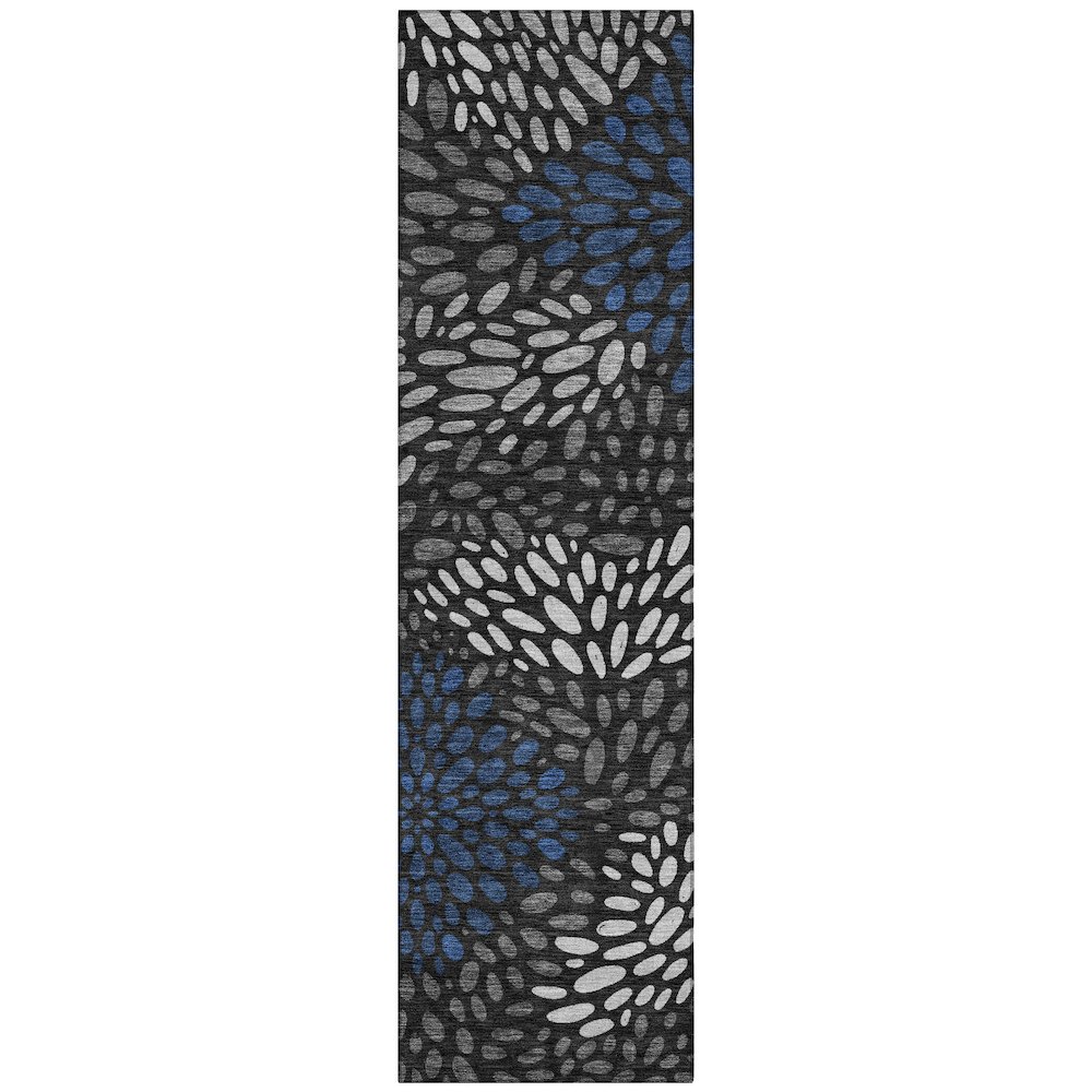 Machine Washable Indoor/Outdoor Chantille ACN2629 Black 2'3" x 7'6" Runner Rug. Picture 1