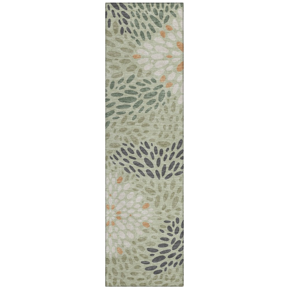 Machine Washable Indoor/Outdoor Chantille ACN2629 Green 2'3" x 7'6" Runner Rug. Picture 1