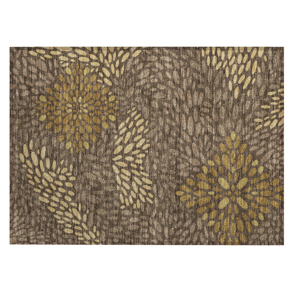 Machine Washable Indoor/Outdoor Chantille ACN2629 Brown 1'8" x 2'6" Rug. Picture 1