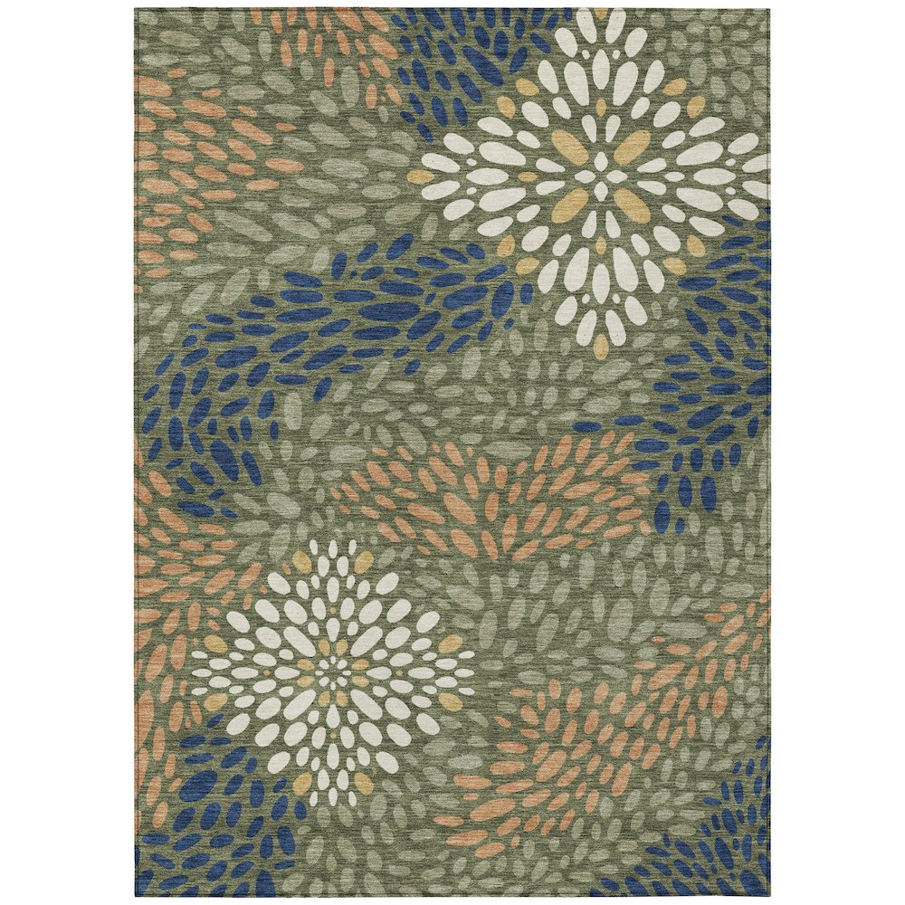 Machine Washable Indoor/Outdoor Chantille ACN2629 Green 2'6" x 3'10" Rug. Picture 1