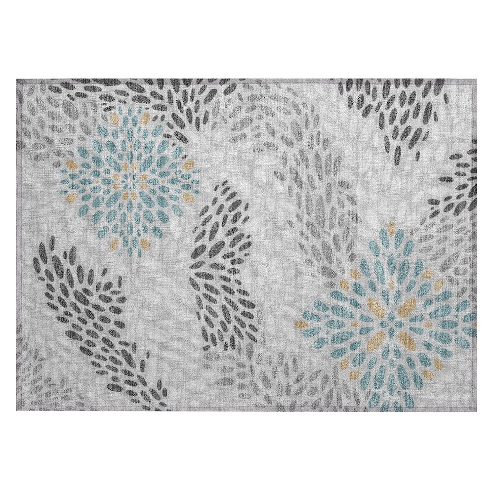 Machine Washable Indoor/Outdoor Chantille ACN2629 Gray 1'8" x 2'6" Rug. Picture 1