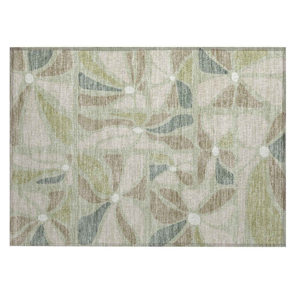 Machine Washable Indoor/Outdoor Chantille ACN2630 Green 1'8" x 2'6" Rug. Picture 1