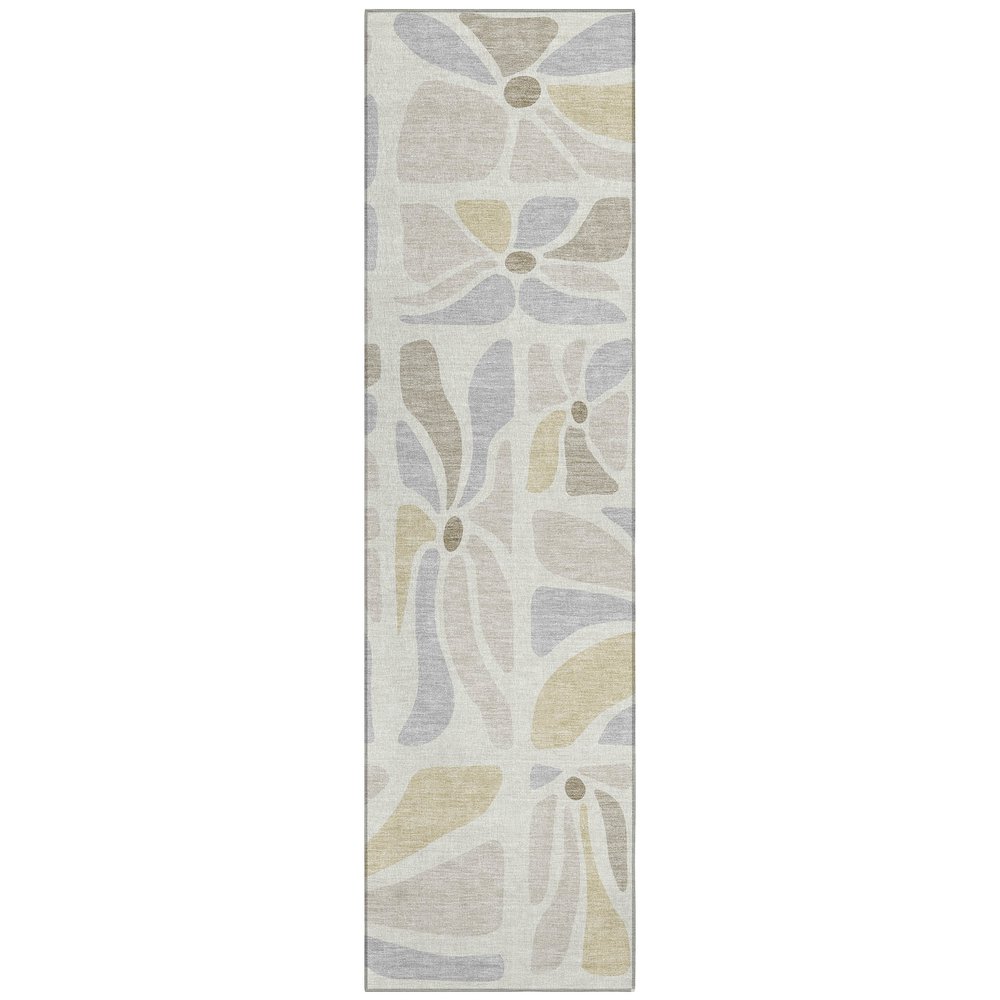 Machine Washable Indoor/Outdoor Chantille ACN2630 Ivory 2'3" x 7'6" Runner Rug. Picture 1