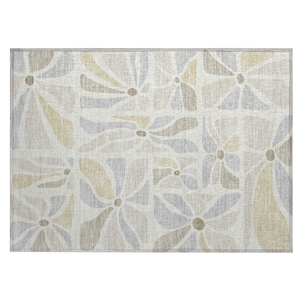 Machine Washable Indoor/Outdoor Chantille ACN2630 Ivory 1'8" x 2'6" Rug. Picture 1