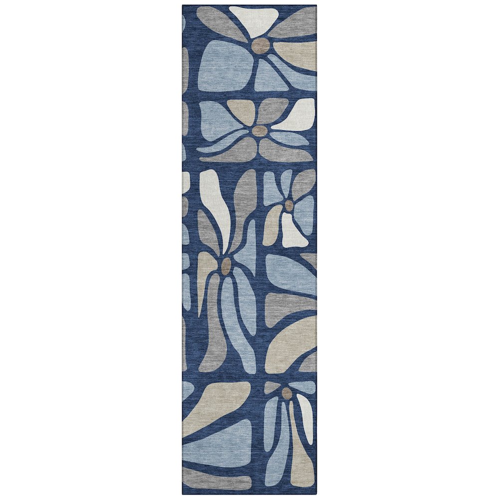 Machine Washable Indoor/Outdoor Chantille ACN2630 Blue 2'3" x 7'6" Runner Rug. Picture 1
