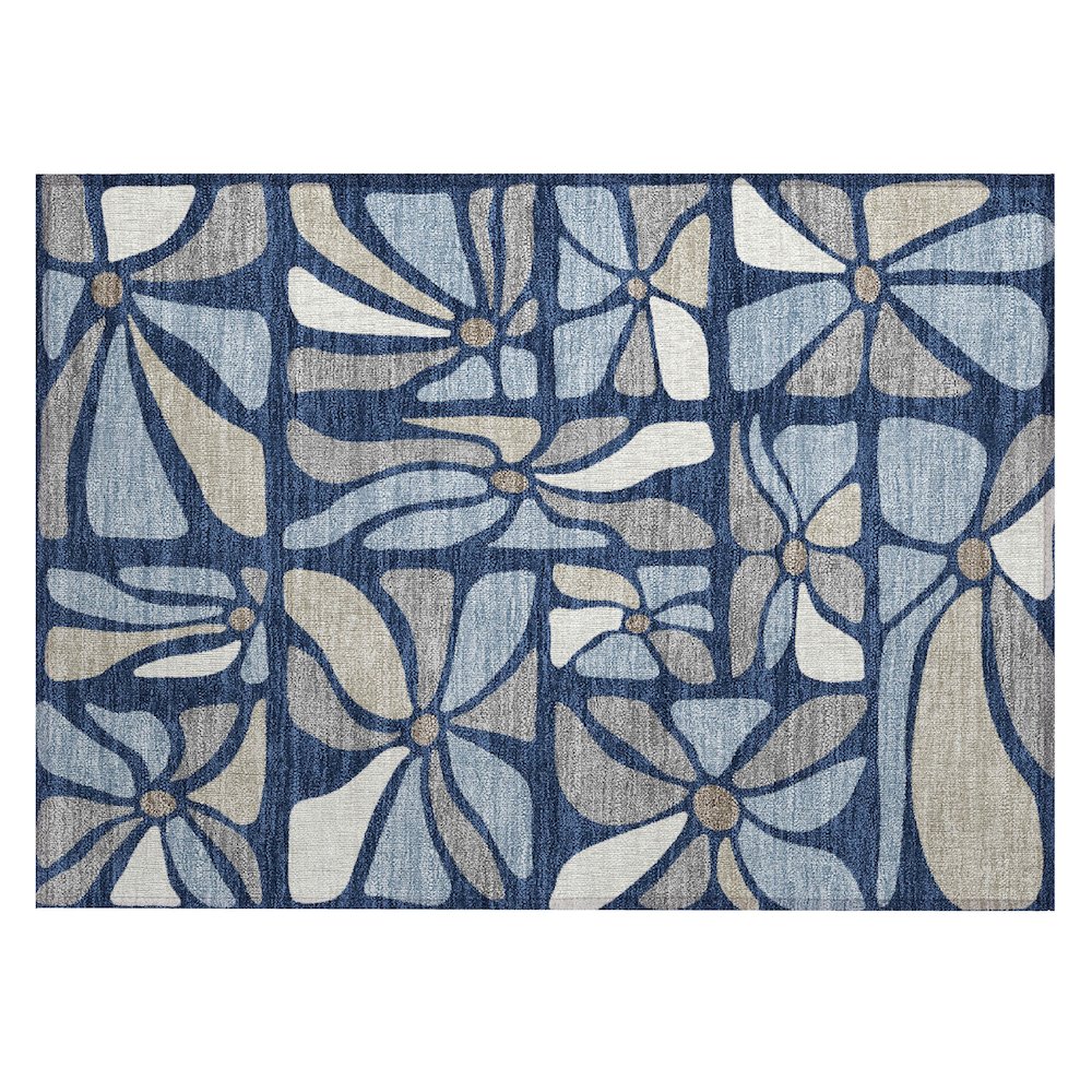 Machine Washable Indoor/Outdoor Chantille ACN2630 Blue 1'8" x 2'6" Rug. Picture 1