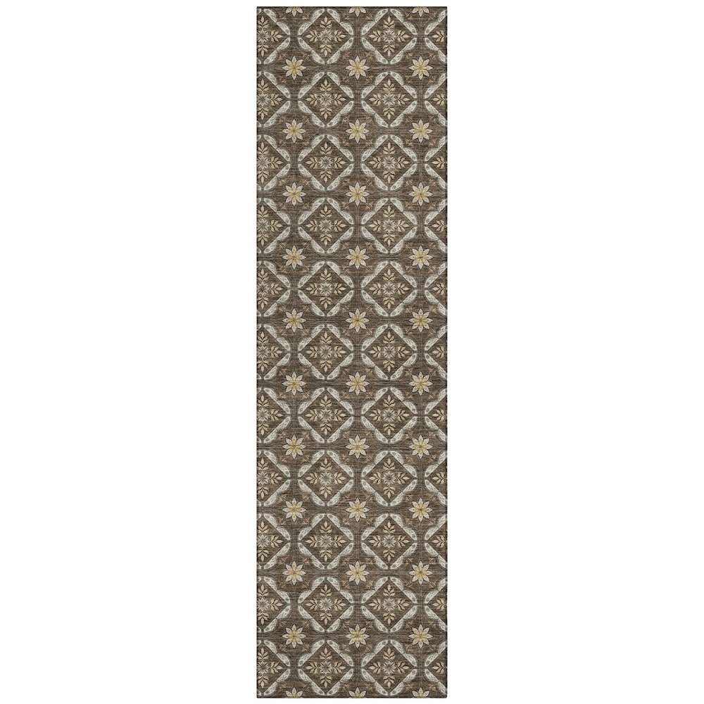 Machine Washable Indoor/Outdoor Chantille ACN2631 Brown 2'3" x 7'6" Runner Rug. Picture 1
